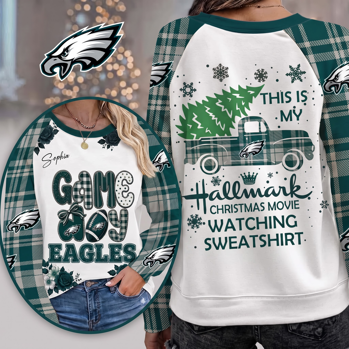 PREMIUM NFL x PE EXCLUSIVE PERSONALIZED Cozy Round Neck Raglan Sleeve Sweatshirt