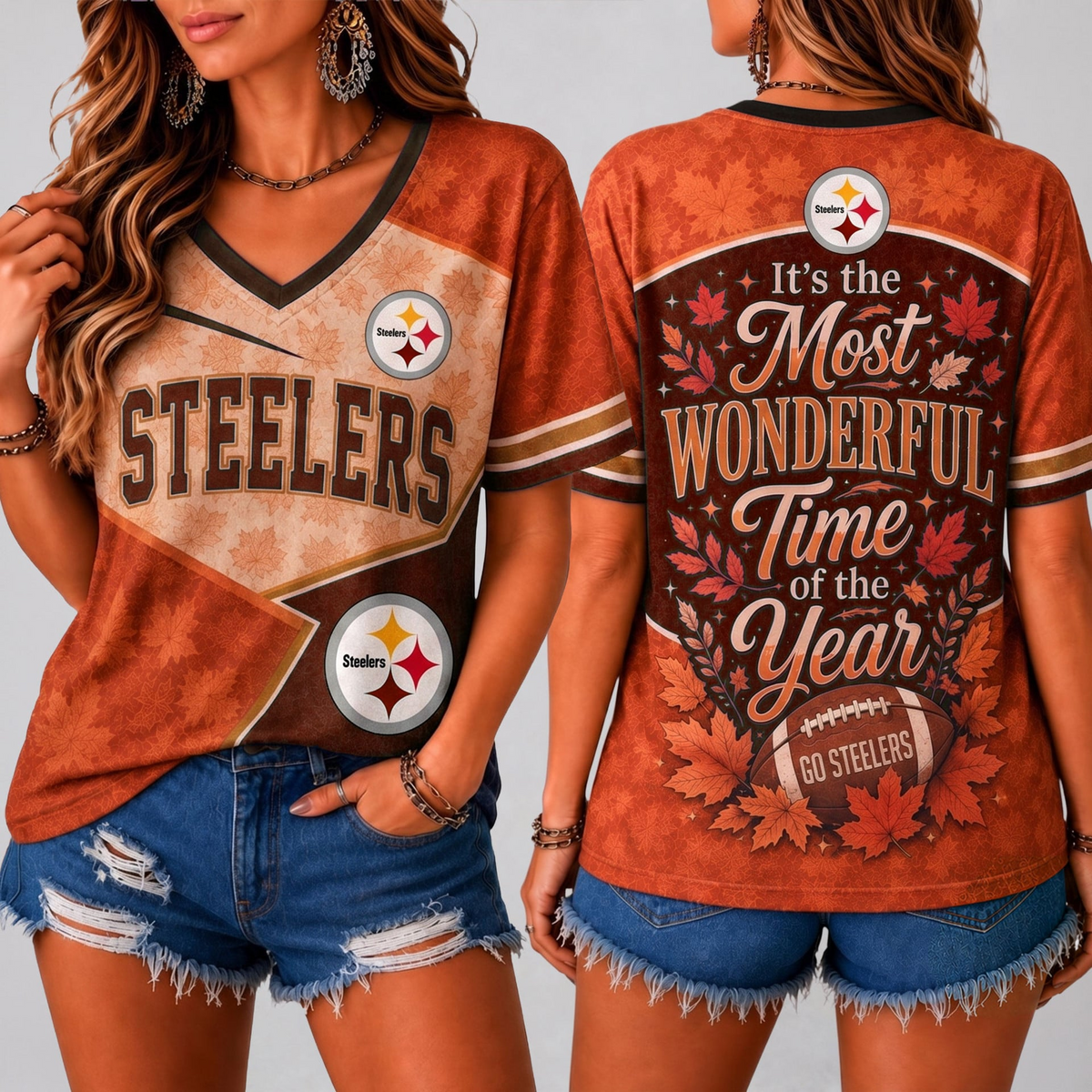 PS Premium NFL Fall Game Day V-Neck Shirt