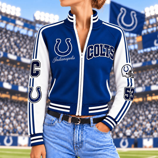 Premium NFL x IND Exclusive Retro Game Day Mockneck Zipper Cardigan for Football Lovers