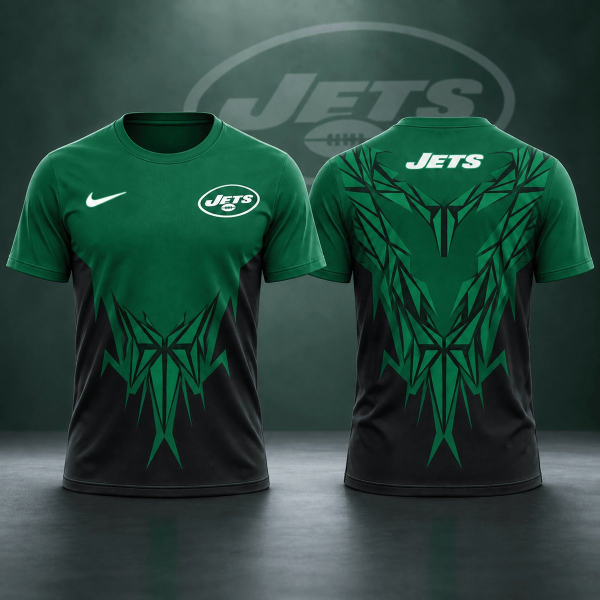 Premium NFL x NYJ Football Club Tribal Graphic T-Shirt Fan Sports Apparel