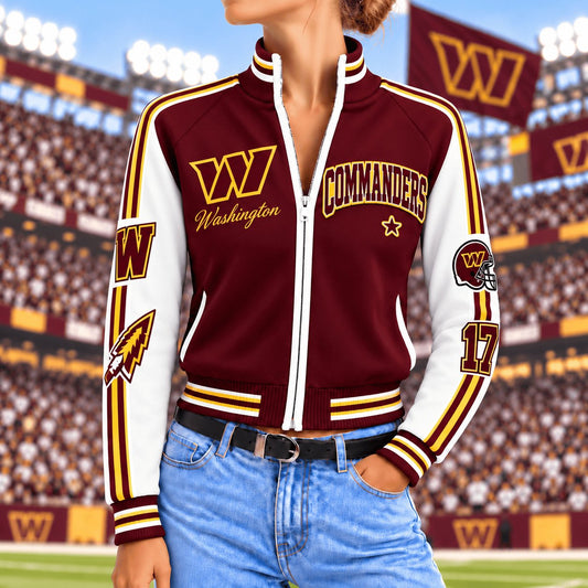 Premium NFL x WAS Exclusive Retro Game Day Mockneck Zipper Cardigan for Football Lovers