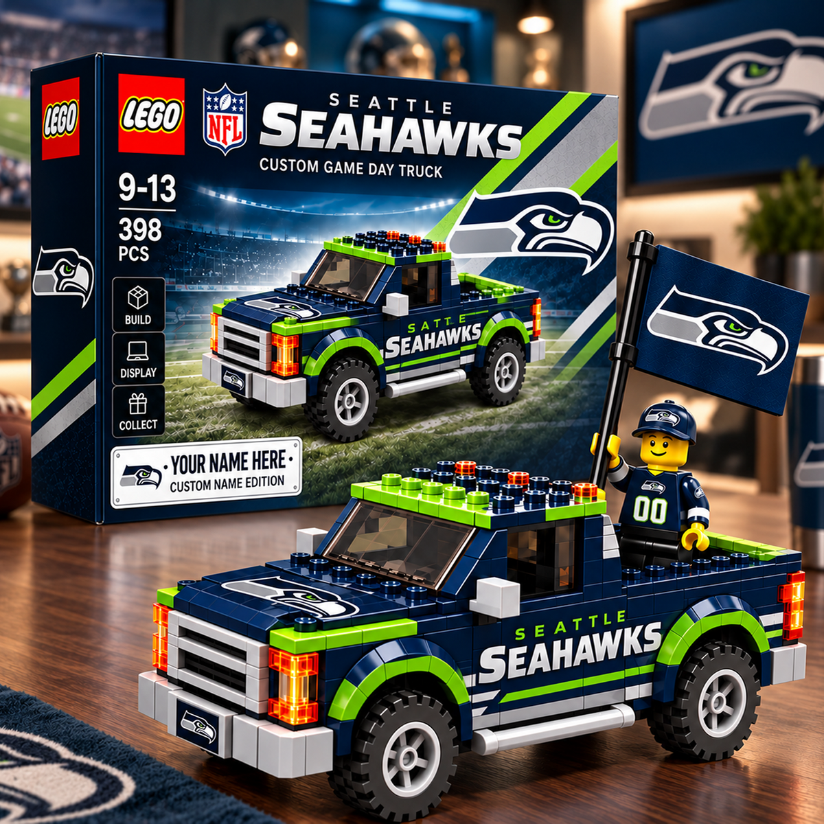 SEA x NFL Building Blocks Truck Toy Set V2