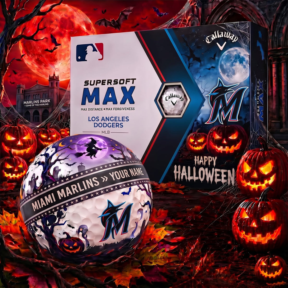 SIGNATURE MLB X MM EXCLUSIVE PERSONALIZED HALLOWEEN HORROR FAIRWAY V3 GOLF BALL COLLECTION
