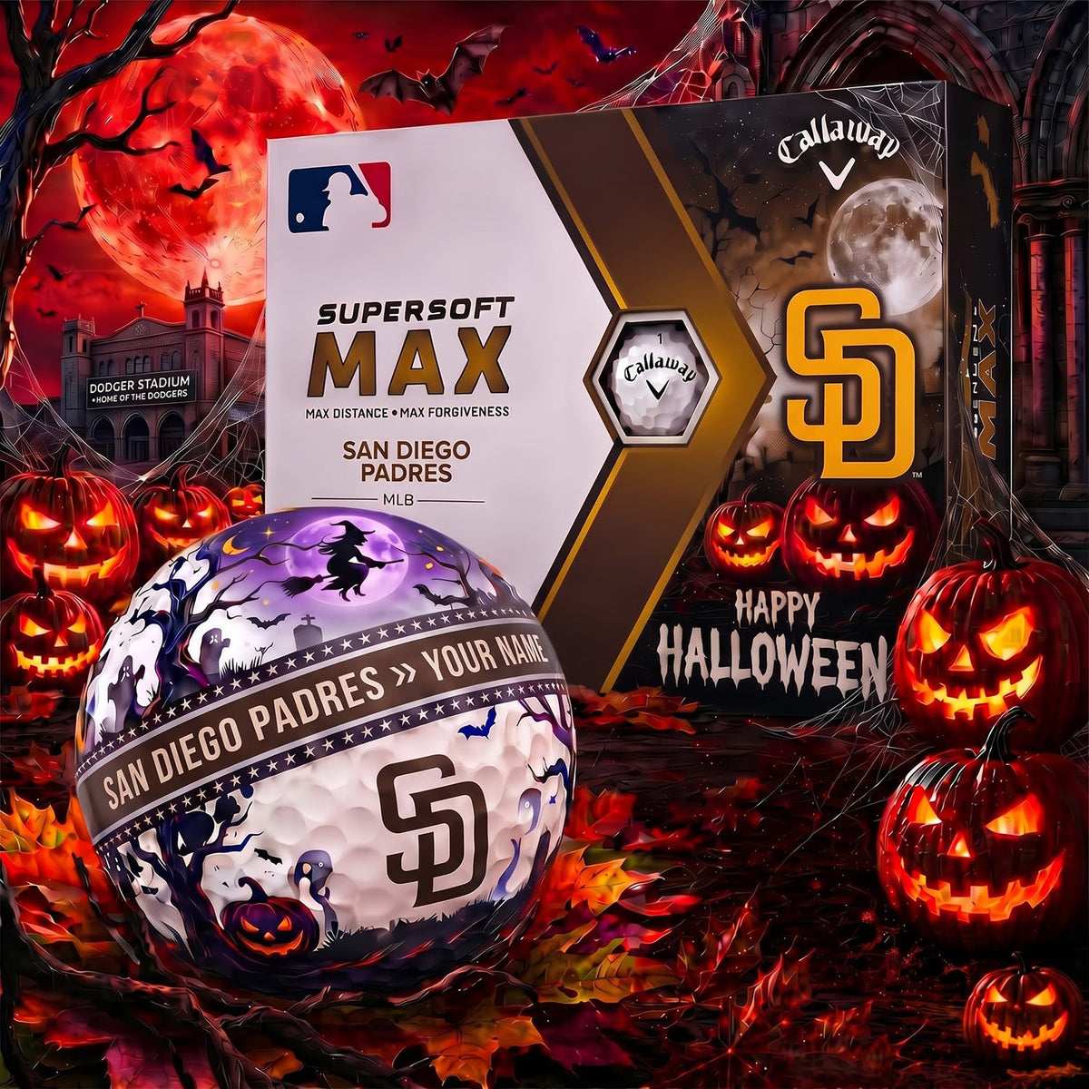 SIGNATURE MLB X SDP EXCLUSIVE PERSONALIZED HALLOWEEN HORROR FAIRWAY V3 GOLF BALL COLLECTION