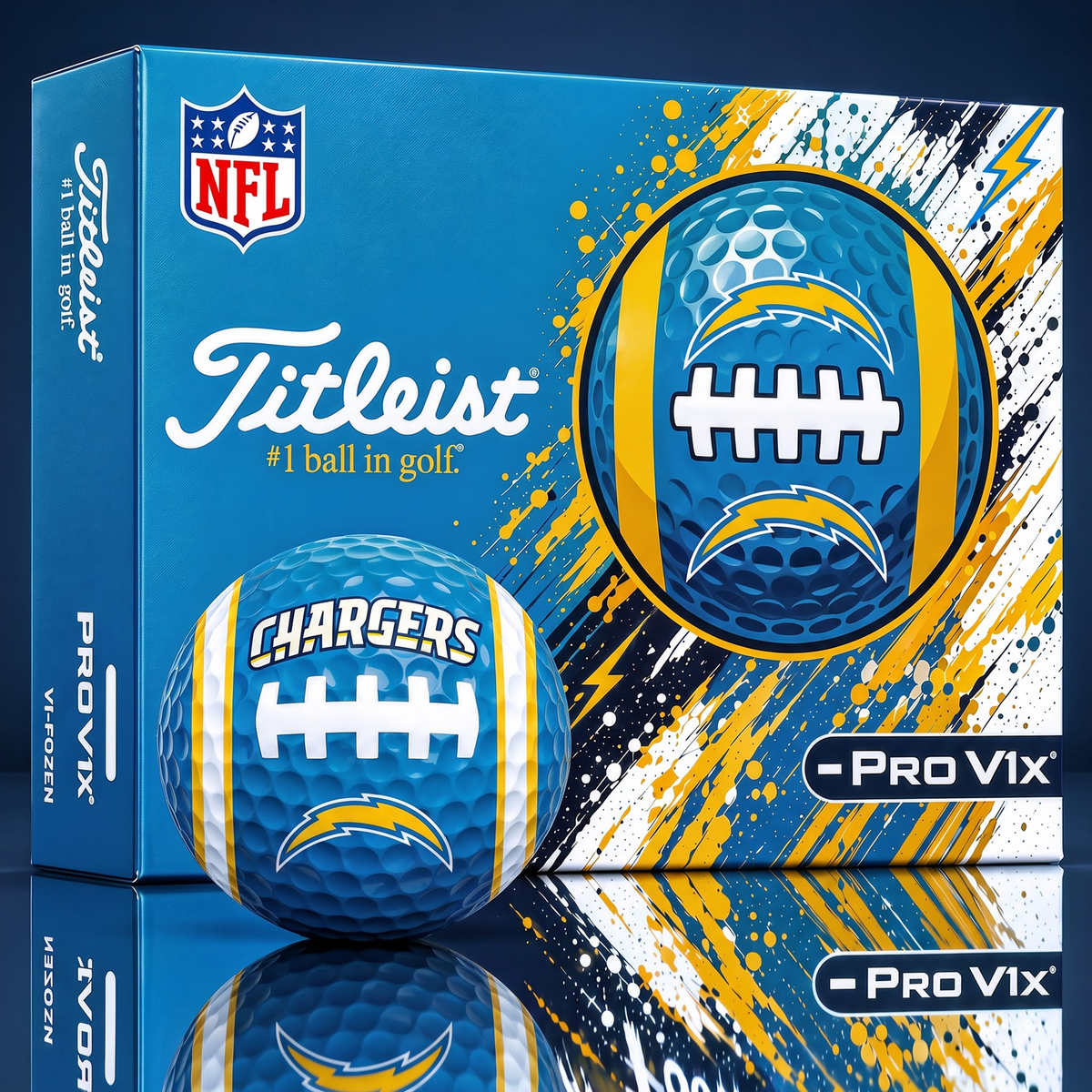 SIGNATURE TITLIEST X NFL LAC Bespoke 3D Gridiron Rugby Golf Ball SET  Edition