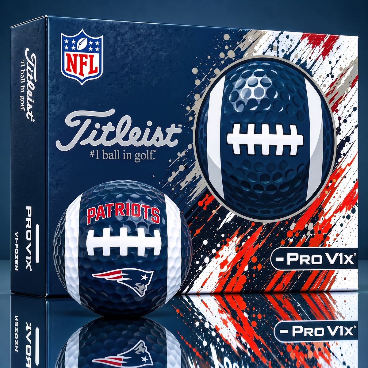 SIGNATURE TITLIEST X NFL NEP Bespoke 3D Gridiron Rugby Golf Ball SET  Edition