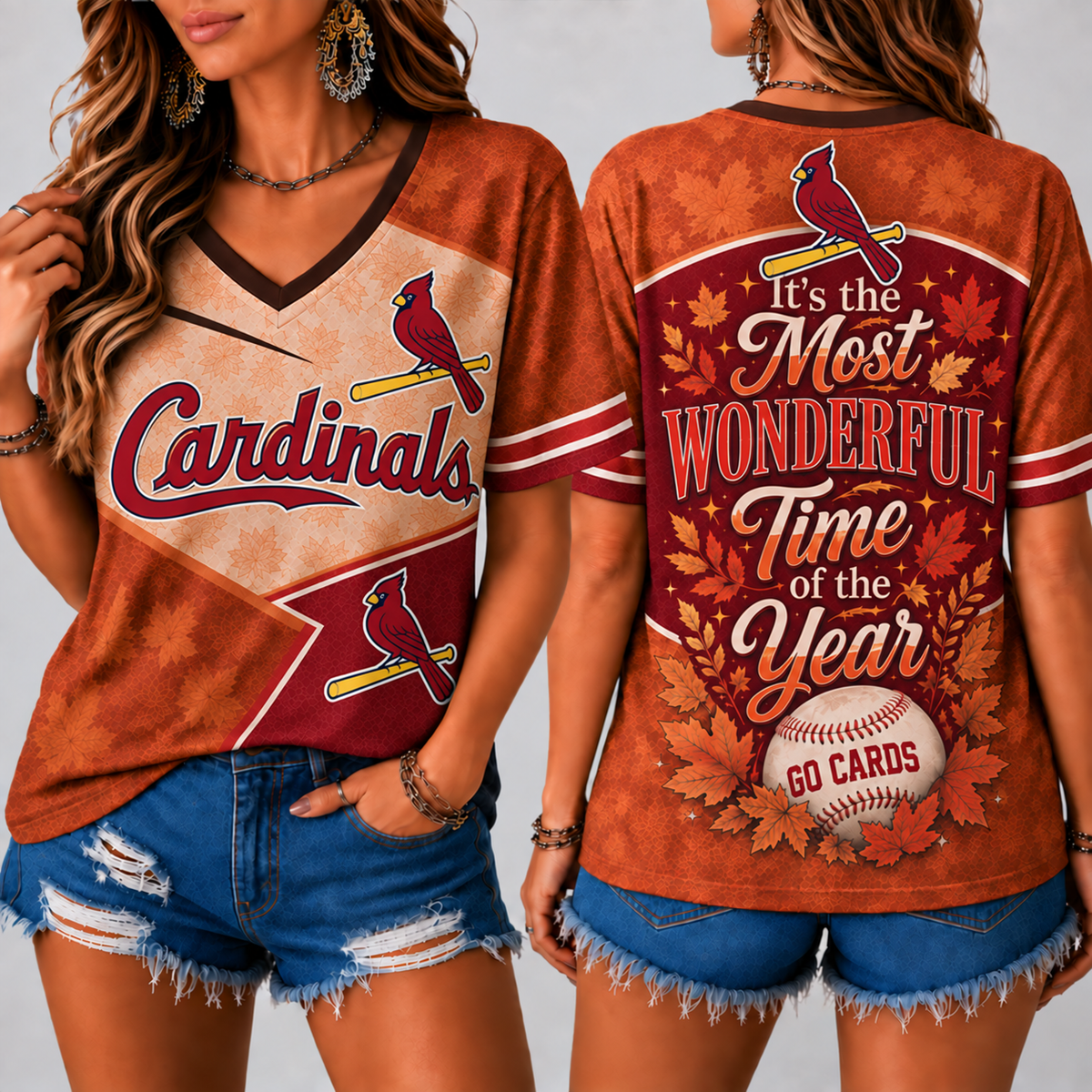 SLC Premium MLB Fall Game Day V-Neck Shirt