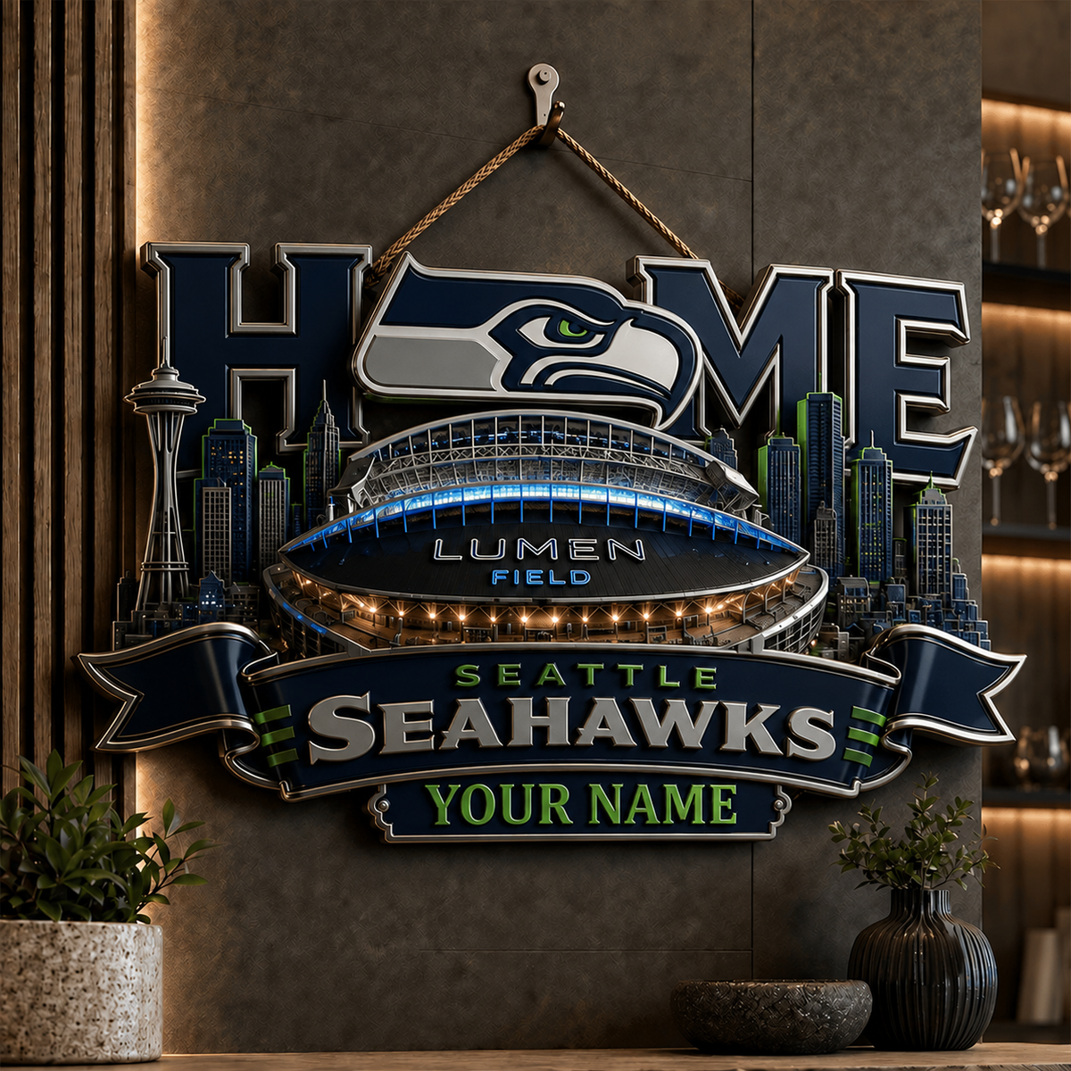 SS x NFL Metal Wall Art - Custom Name Football Gift