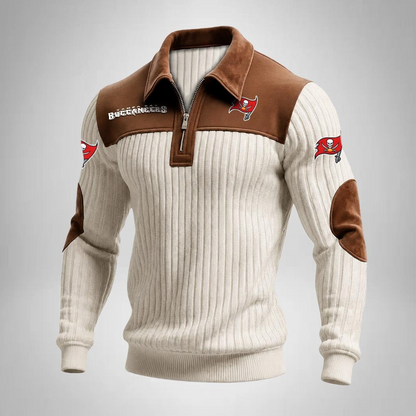 TBB x NFL Men‘s Suede Zip-up Polo Shirt