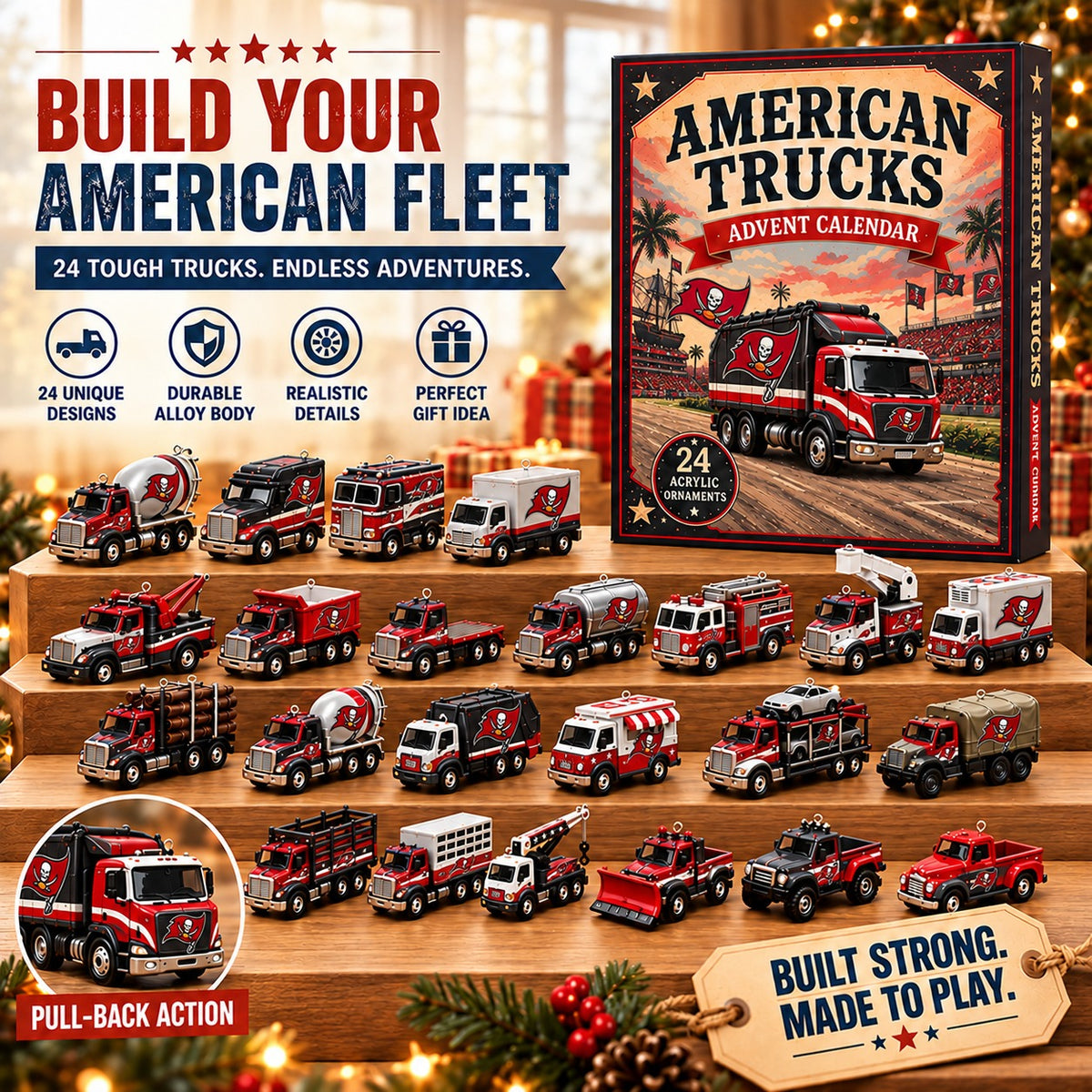 TBB x NFL Personalized 24 Days Of American Trucks Advent Calendar Blink Box