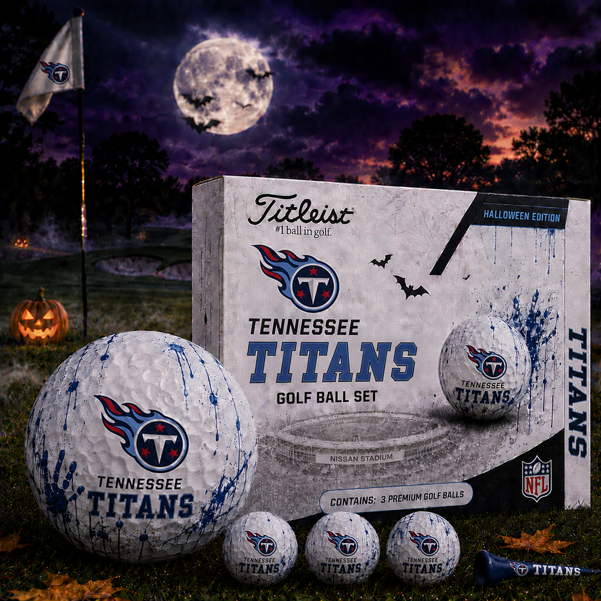 TEN x NFL Halloween Edition Golf Ball Set – 3 Premium Golf Balls