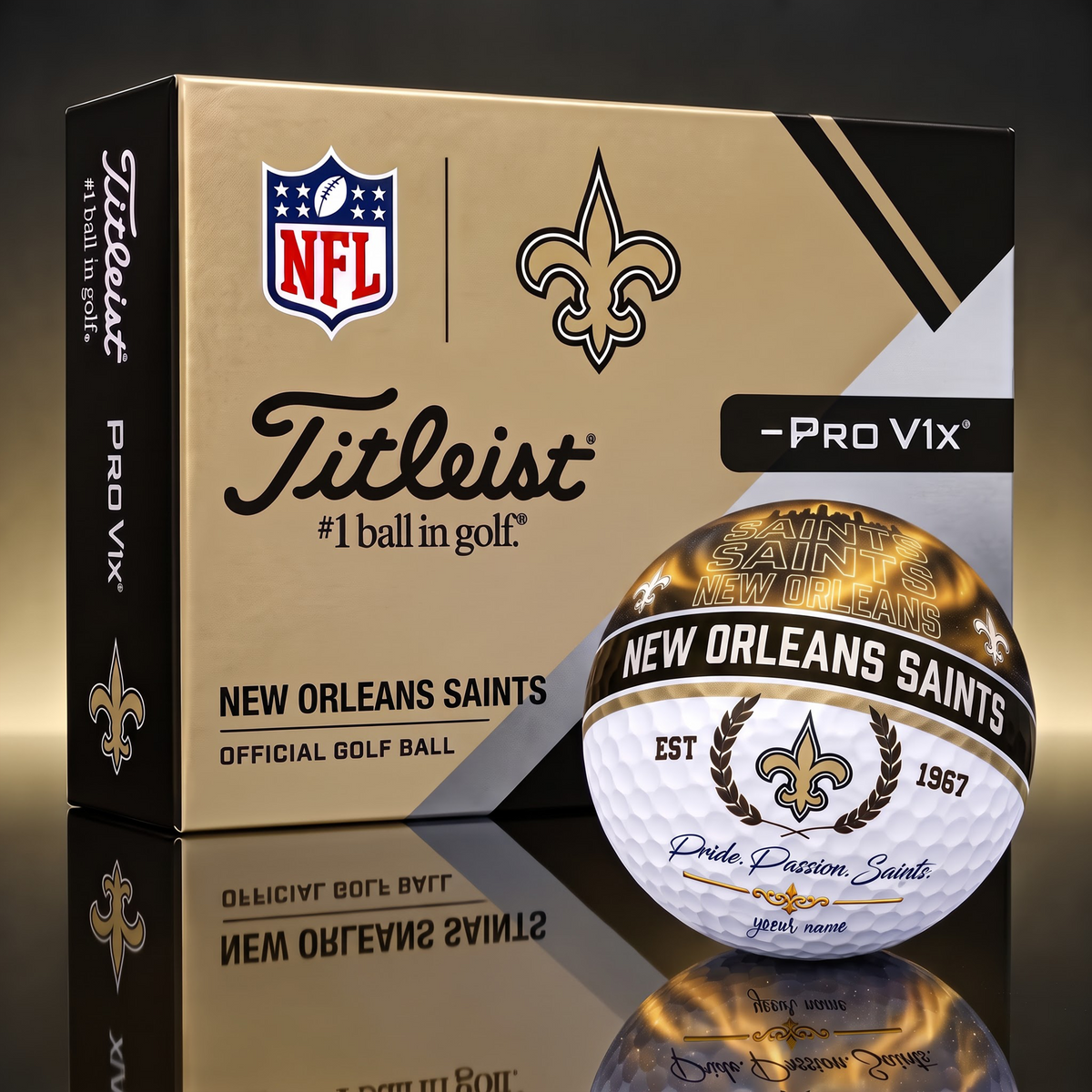 TITLIEST X SIGNATURE NFL NOS EXCLUSIVE BESPOKE NAME GALAXY  GOLF BALL V3  LIMITED EDITION