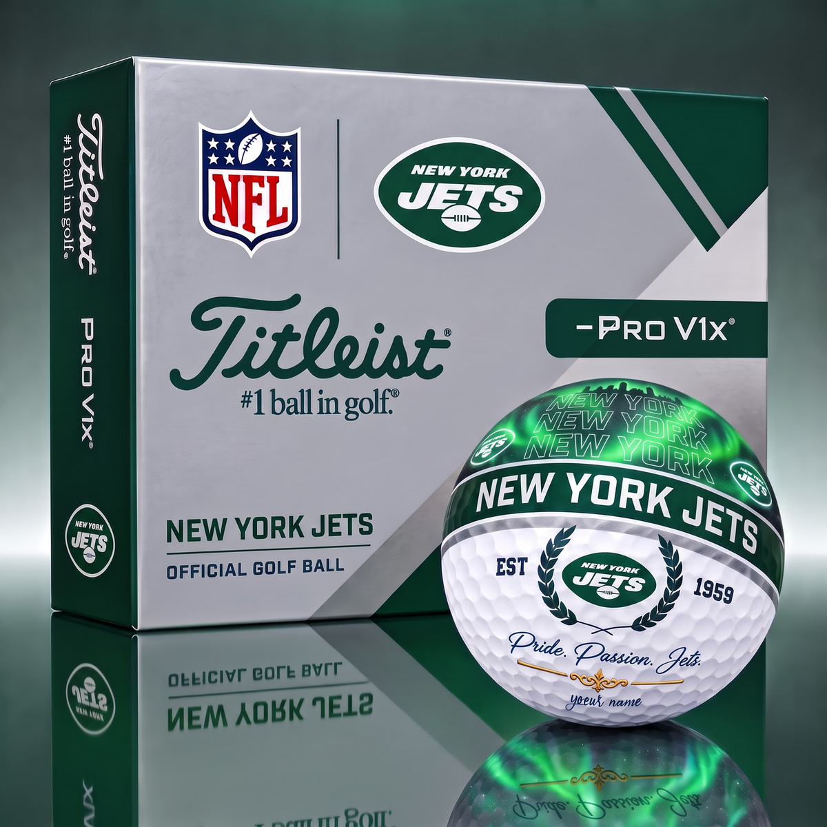 TITLIEST X SIGNATURE NFL NYJ EXCLUSIVE BESPOKE NAME GALAXY  GOLF BALL V3  LIMITED EDITION