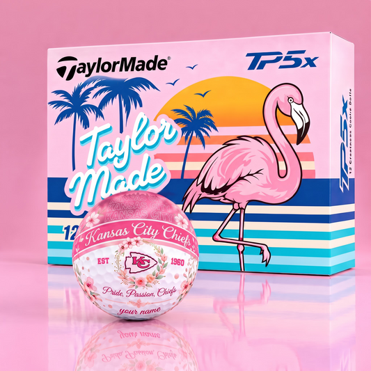 TP5X TAYLOR X PREMIUM NFL KCC PERSONALIZED 3D FLORAL NEON GOLF BALL FOR WOMEN TOURNAMENT LIMITED EDITION