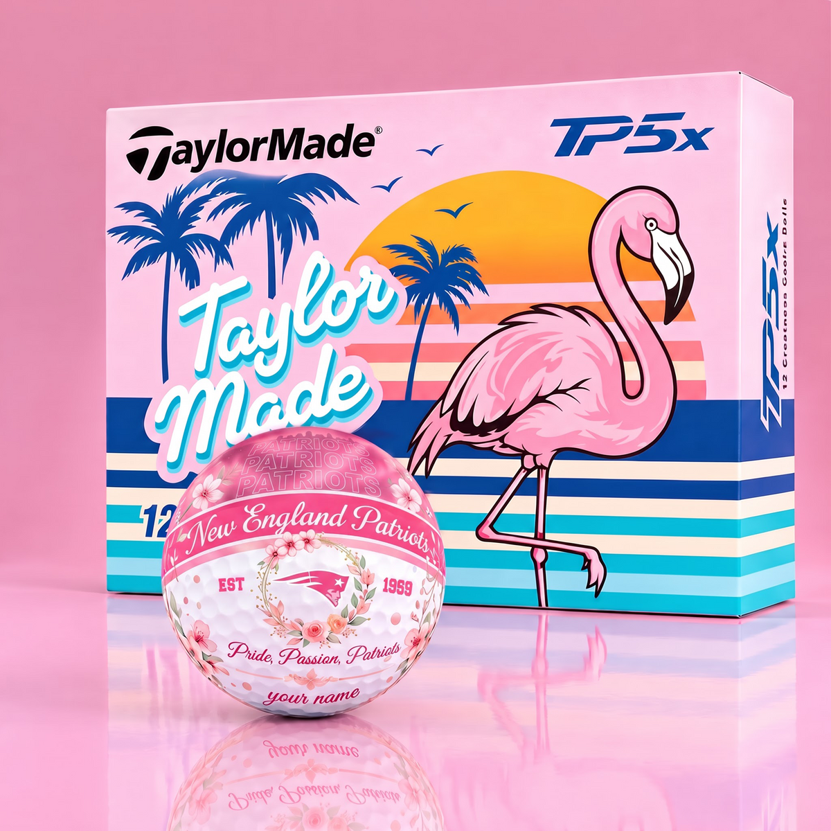 TP5X TAYLOR X PREMIUM NFL NEP PERSONALIZED 3D FLORAL NEON GOLF BALL FOR WOMEN TOURNAMENT LIMITED EDITION