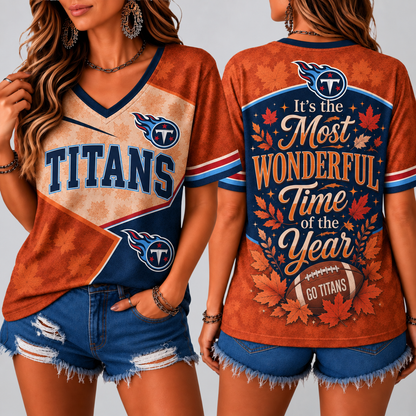 TT Premium NFL Fall Game Day V-Neck Shirt