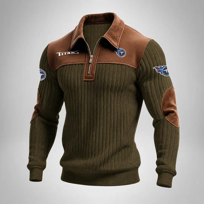 TT x NFL Men‘s Suede Zip-up Polo Shirt