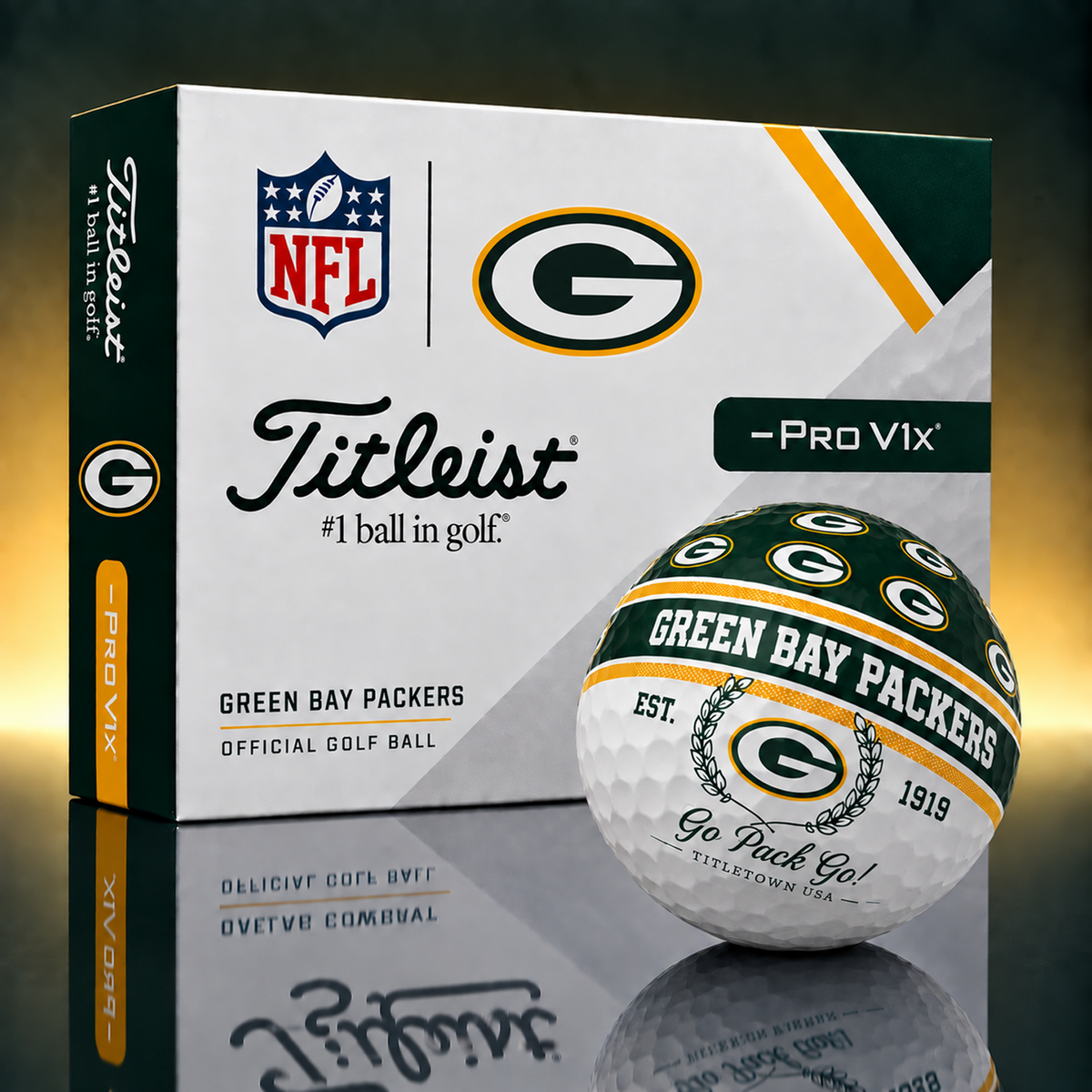 Titleist X Premium NFL GB PERSONALIZED GOLF BALL LIMITED EDITION  V5