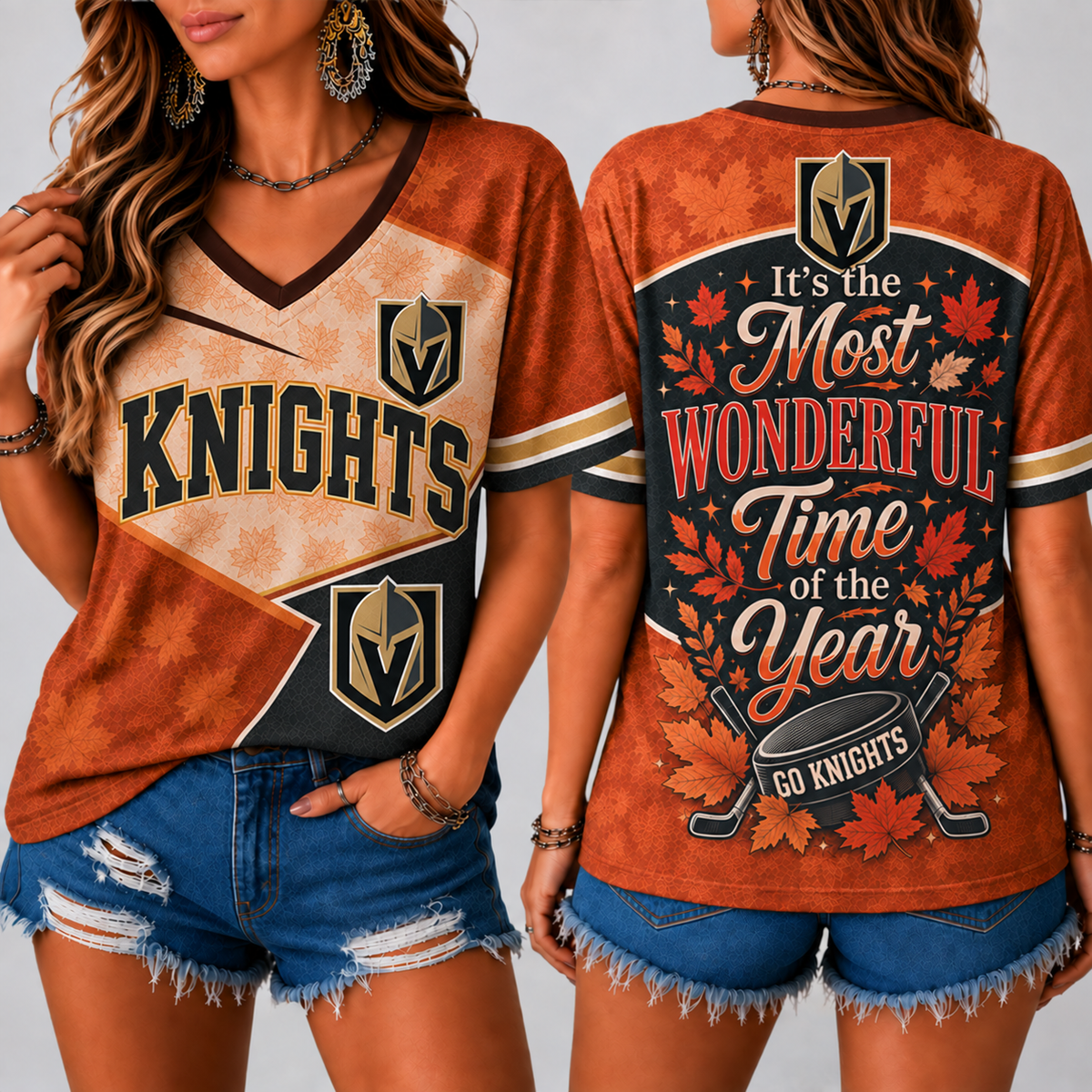 VGK Premium NHL Fall Game Day V-Neck Shirt