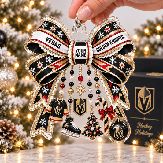 VGK x NHL Christmas KICKOFF Premium Personalized Acrylic Ornament Gift For Fan Hockey Men Women