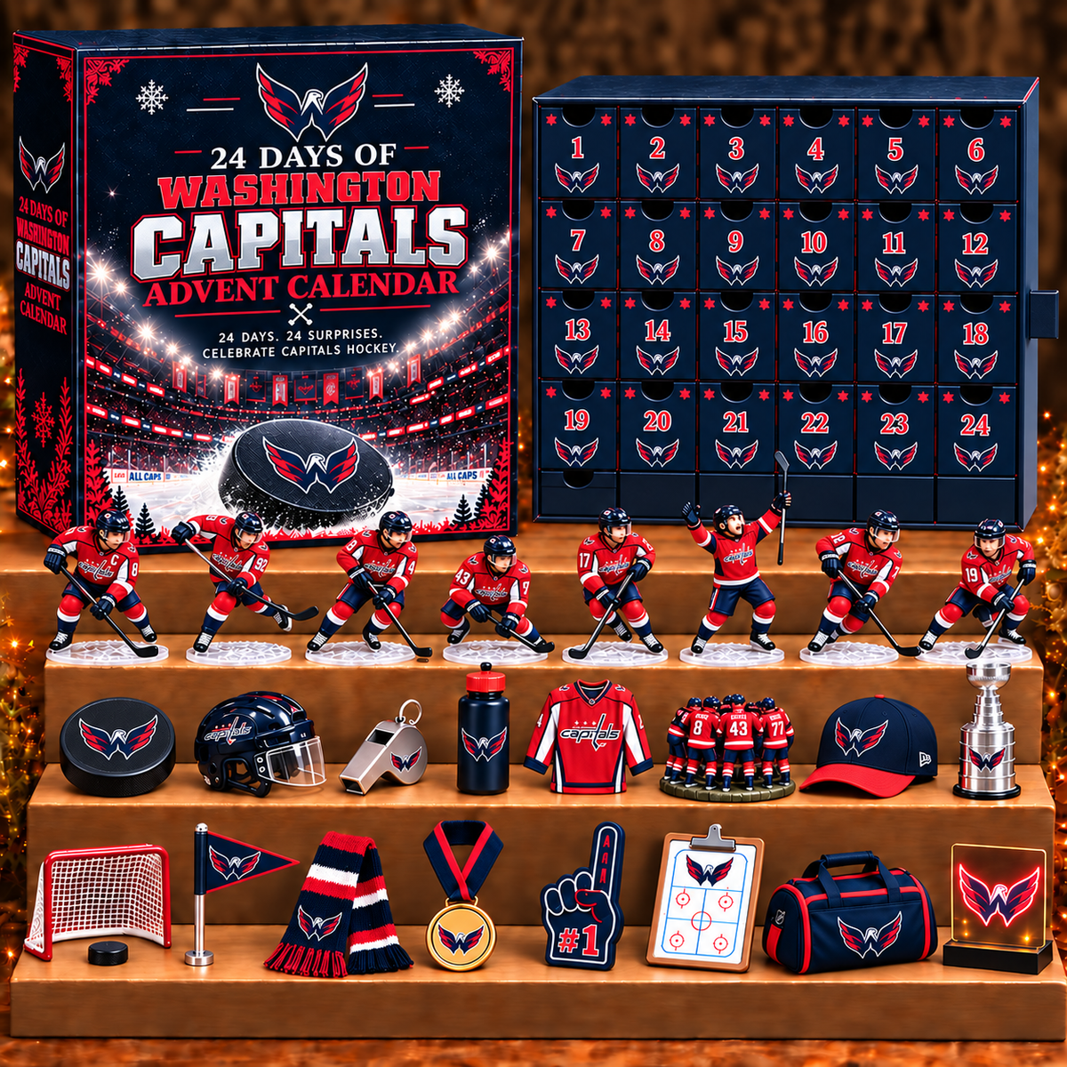 WC x NHL Personalized 24 Days Of Hockey Ice Advent Calendar Blink Box