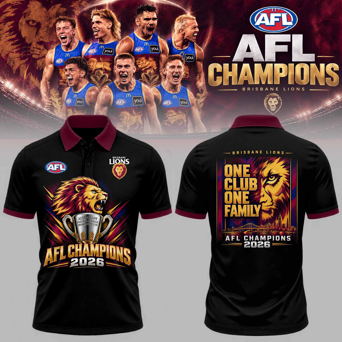 PREMIUM AFL X BL THANK FOR MEMORIES CHAMPIONSHIP POLO SHIRT V04 LIMITED EDITION NDT VHM 2026